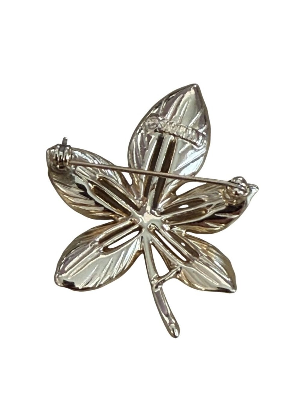 Vintage Sara Coventry Gold-Tone Vintage Leaf Brooch Pin Signed Exquisite 2" - Picture 3 of 6